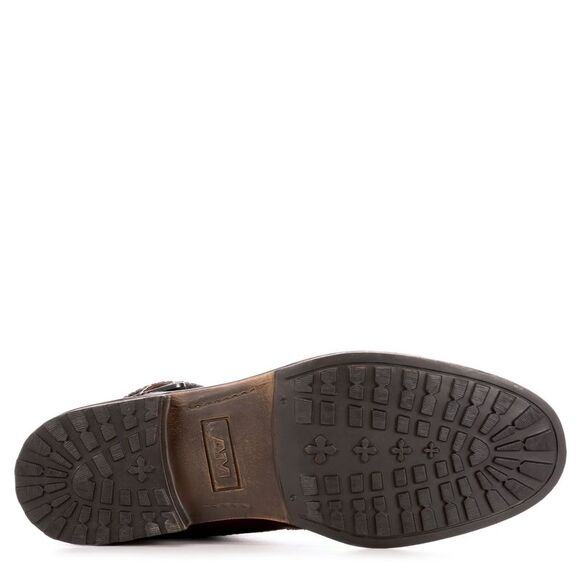 AM Shoes Mens Leather Plain Toe Lace Up Boots - Picture 7 of 7